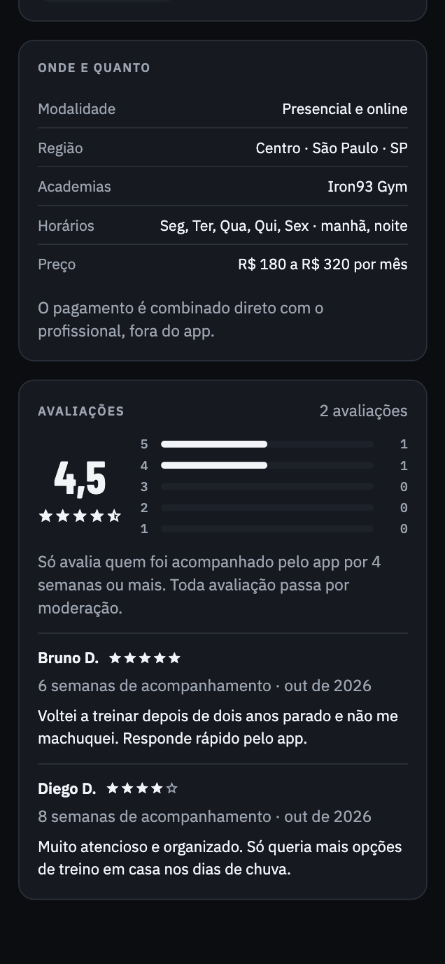 Avaliações moderadas