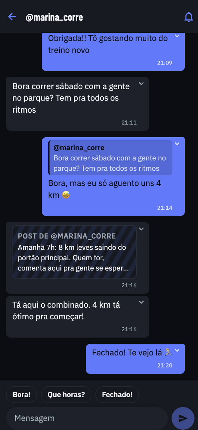 Combinar o treino