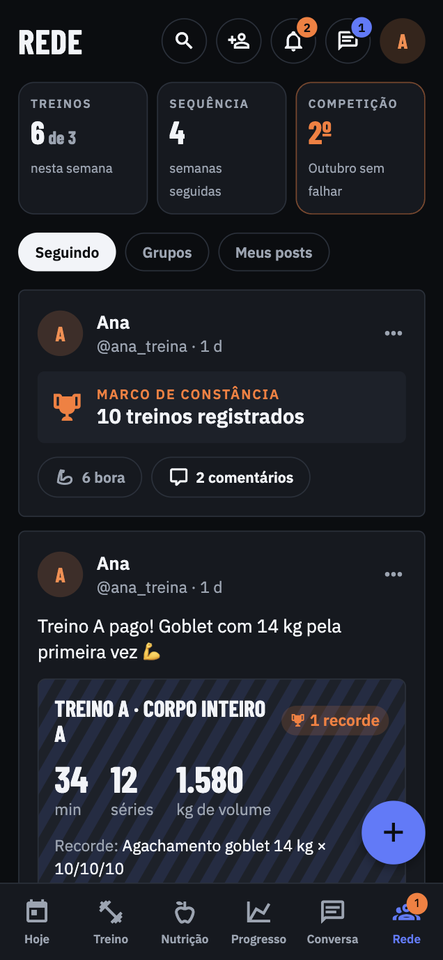 A rede começa pela sua semana