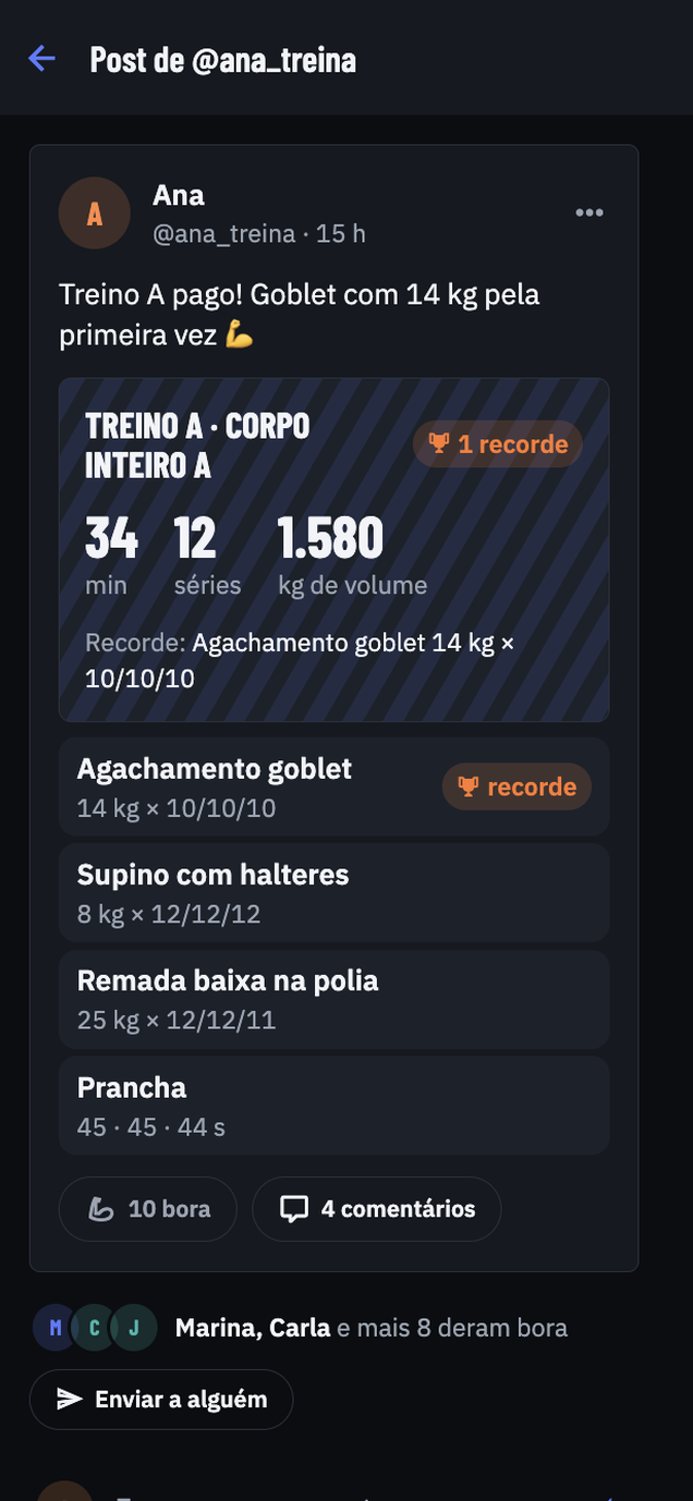 O treino inteiro, para quem quiser ver